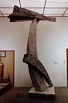 Bridge, a 2002 plaster-and-hemp sculpture by James Peniston.