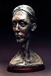 George's head, a bronze sculpture by James Peniston