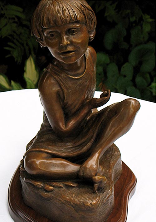 Olivia, a 2004 bronze sculpture by James Peniston. Private collection, St. Louis, Missouri